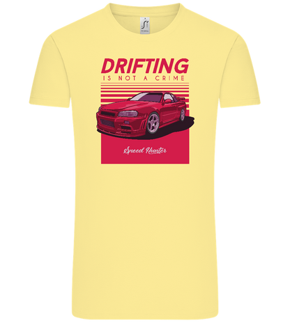 Drifting Not A Crime Design - Comfort Unisex T-Shirt_AMARELO CLARO_front