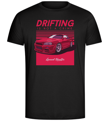 Drifting Not A Crime Design - Comfort Unisex T-Shirt_DEEP BLACK_front