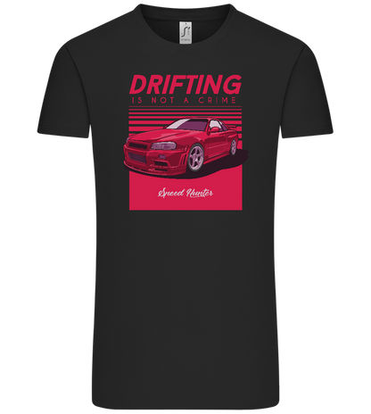 Drifting Not A Crime Design - Comfort Unisex T-Shirt_DEEP BLACK_front