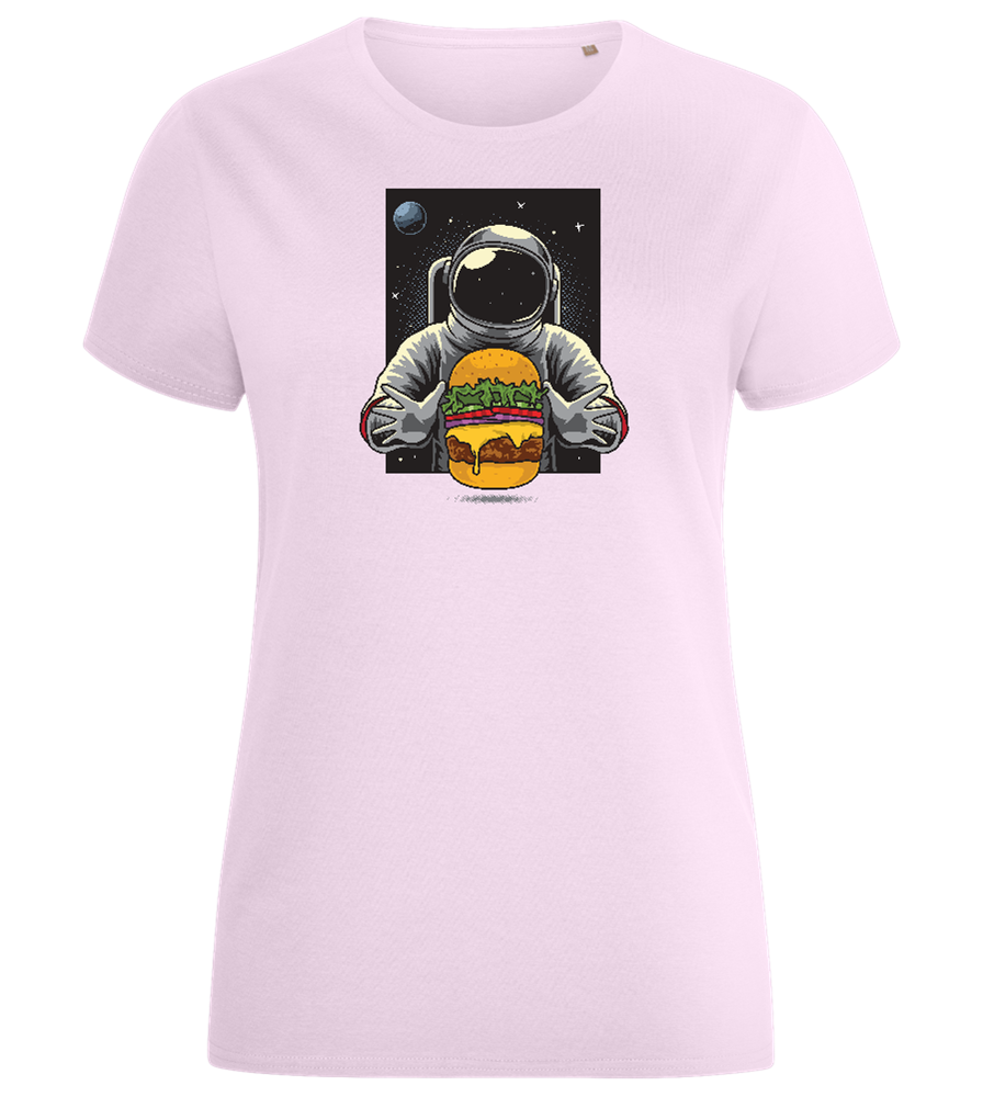 Spaceman Burger Design - Comfort women's fitted t-shirt_LIGHT PINK_front