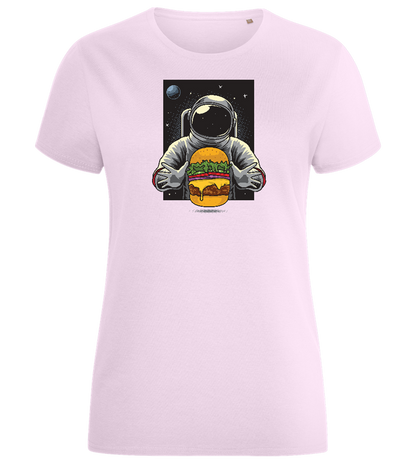 Spaceman Burger Design - Comfort women's fitted t-shirt_LIGHT PINK_front