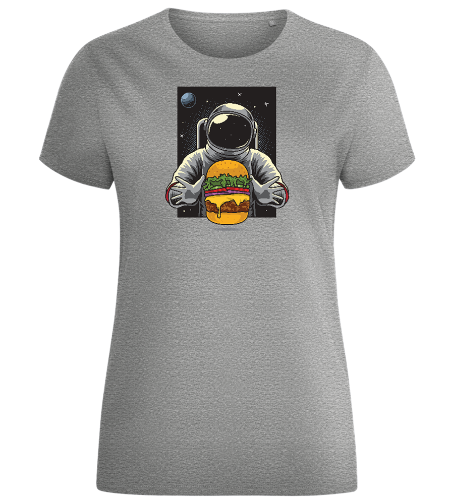 Spaceman Burger Design - Comfort women's fitted t-shirt_ORION GREY_front