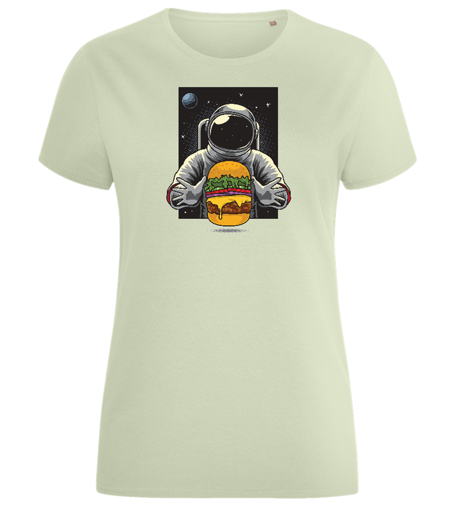 Spaceman Burger Design - Comfort women's fitted t-shirt_SILESTONE_front