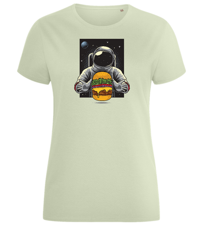 Spaceman Burger Design - Comfort women's fitted t-shirt_SILESTONE_front