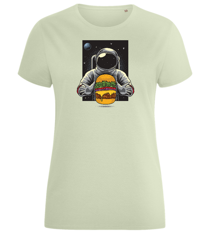 Spaceman Burger Design - Comfort women's fitted t-shirt_SILESTONE_front