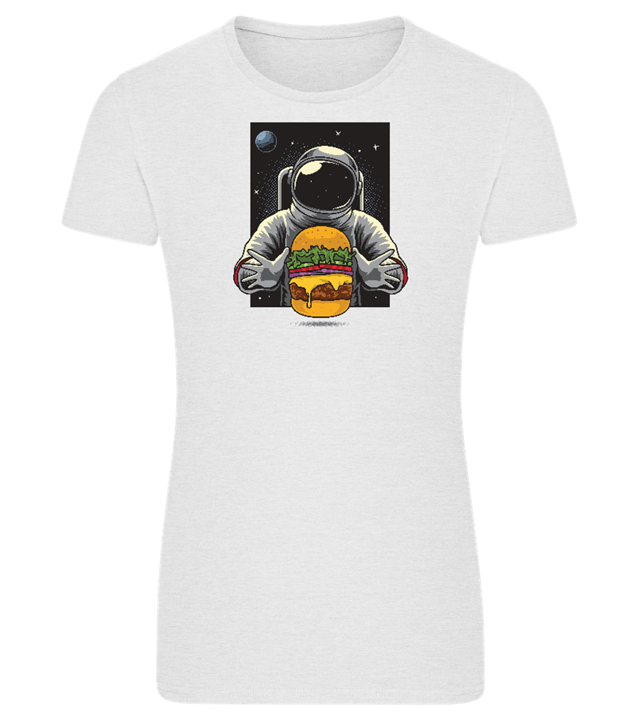 Spaceman Burger Design - Comfort women's fitted t-shirt_VIBRANT WHITE_front