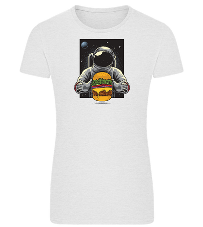 Spaceman Burger Design - Comfort women's fitted t-shirt_VIBRANT WHITE_front