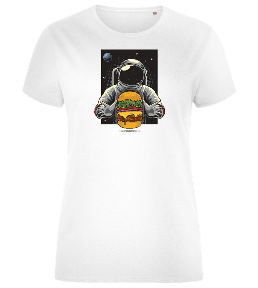 Spaceman Burger Design - Comfort women's fitted t-shirt_WHITE_front