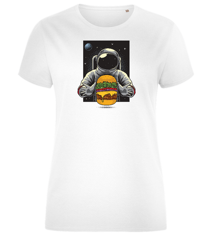 Spaceman Burger Design - Comfort women's fitted t-shirt_WHITE_front