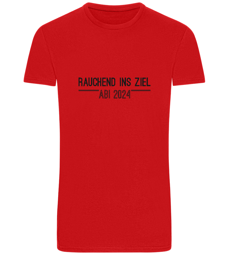 Rauchend Ins Ziel Design - Basic Unisex T-Shirt_RED_front