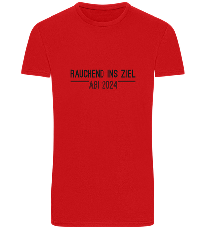 Rauchend Ins Ziel Design - Basic Unisex T-Shirt_RED_front