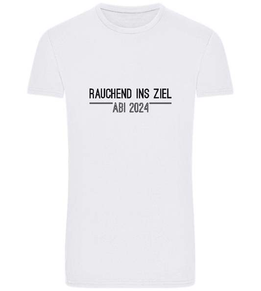 Rauchend Ins Ziel Design - Basic Unisex T-Shirt_WHITE_front