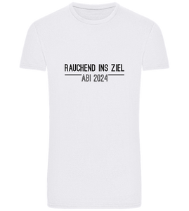 Rauchend Ins Ziel Design - Basic Unisex T-Shirt