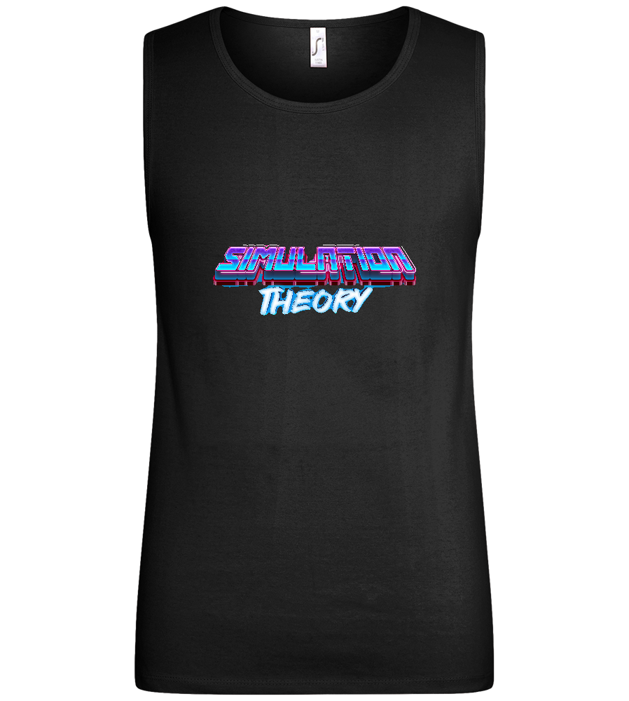 3D Simulation Theory Design - Basic men's tank top_DEEP BLACK_front