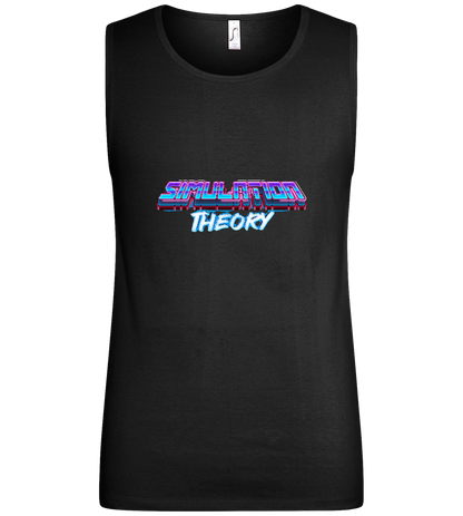 3D Simulation Theory Design - Basic men's tank top_DEEP BLACK_front