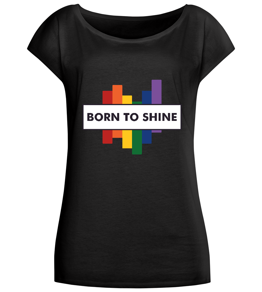 Born to Shine Design - Comfort long t-shirt_DEEP BLACK_front