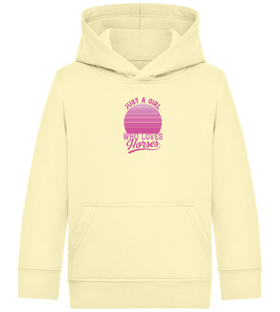 Just a Girl Who Loves Horses Design - Comfort Kids Hoodie_AMARELO CLARO_front