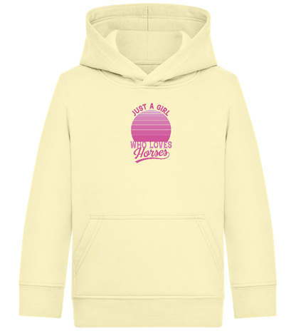 Just a Girl Who Loves Horses Design - Comfort Kids Hoodie_AMARELO CLARO_front