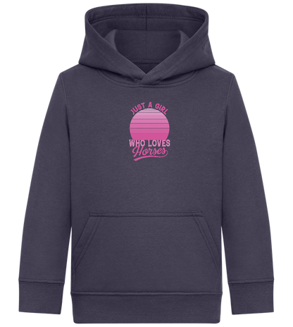 Just a Girl Who Loves Horses Design - Comfort Kids Hoodie_FRENCH NAVY_front