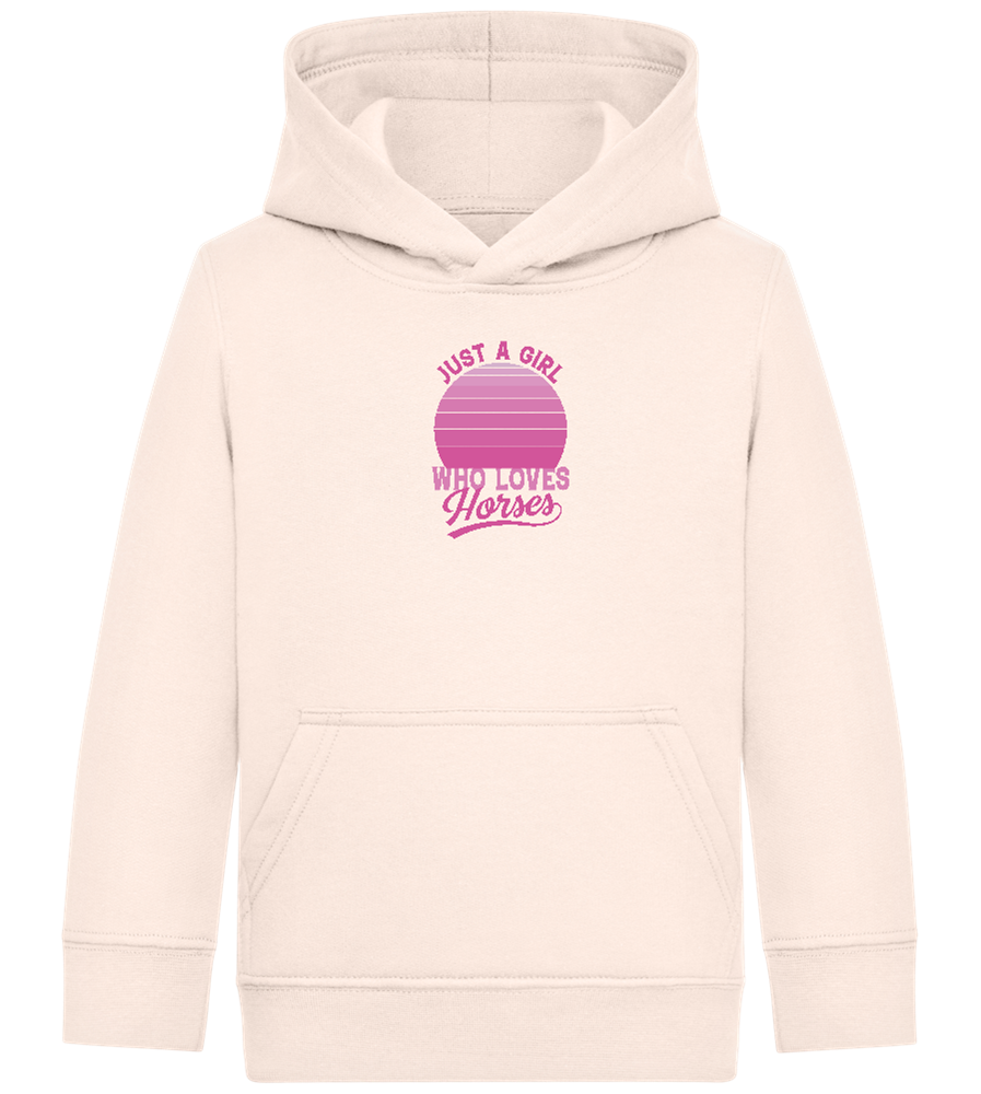 Just a Girl Who Loves Horses Design - Comfort Kids Hoodie_LIGHT PEACH ROSE_front