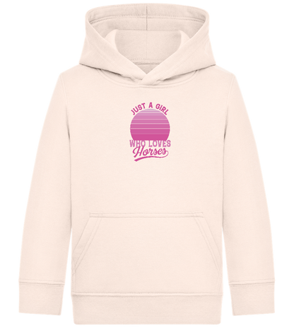 Just a Girl Who Loves Horses Design - Comfort Kids Hoodie_LIGHT PEACH ROSE_front