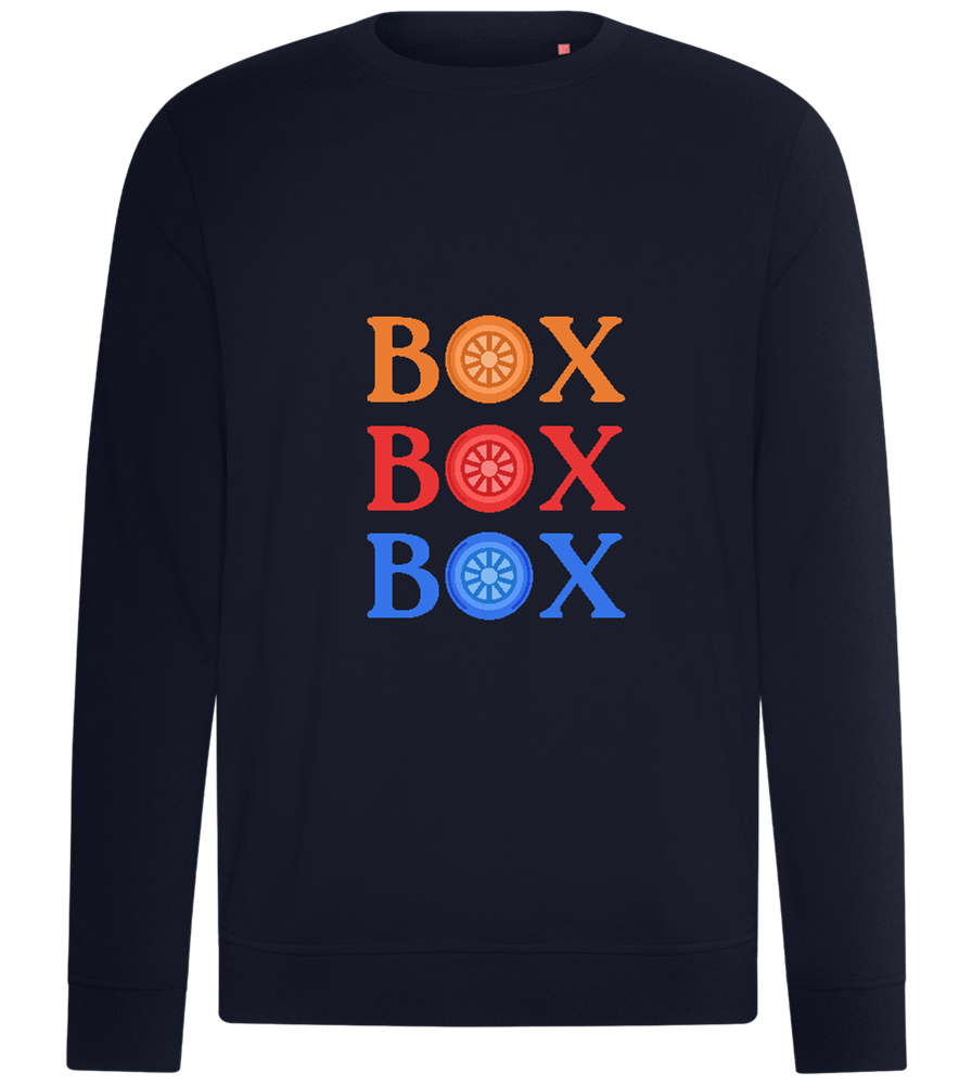 Box Box Box Design - Comfort unisex sweater_FRENCH NAVY_front