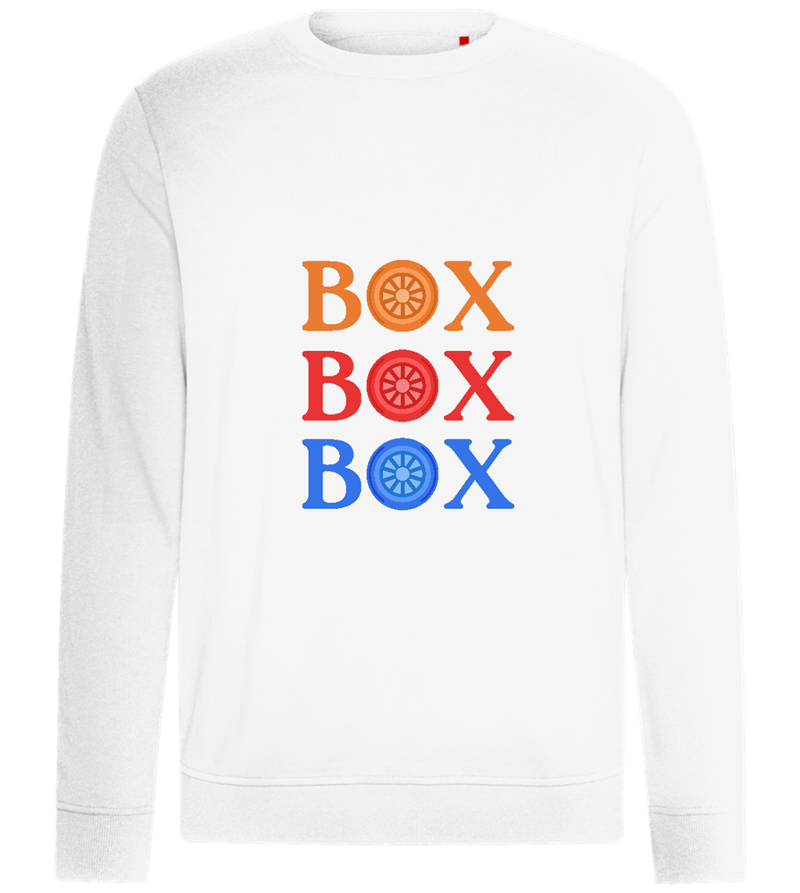 Box Box Box Design - Comfort unisex sweater_WHITE_front