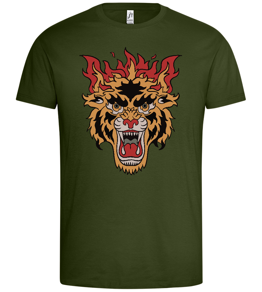 Beast of Fire Design - Premium men's t-shirt_ARMY_front