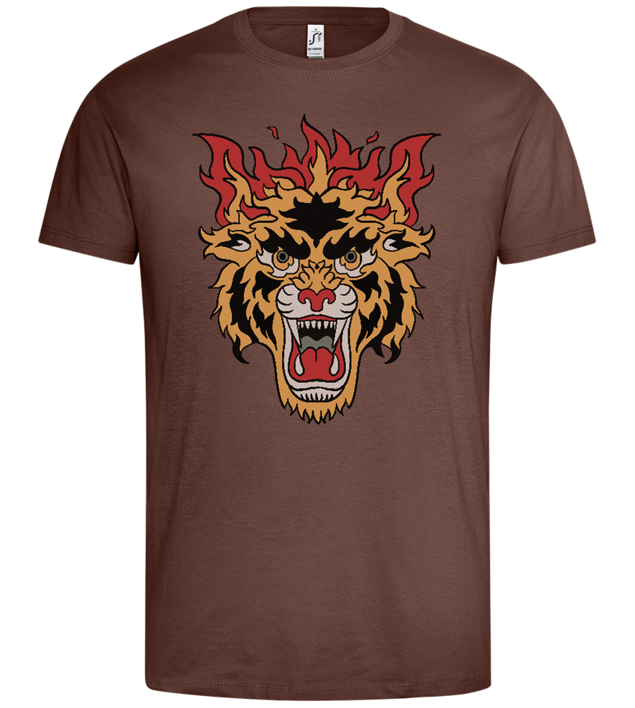 Beast of Fire Design - Premium men's t-shirt_CHOCOLATE_front
