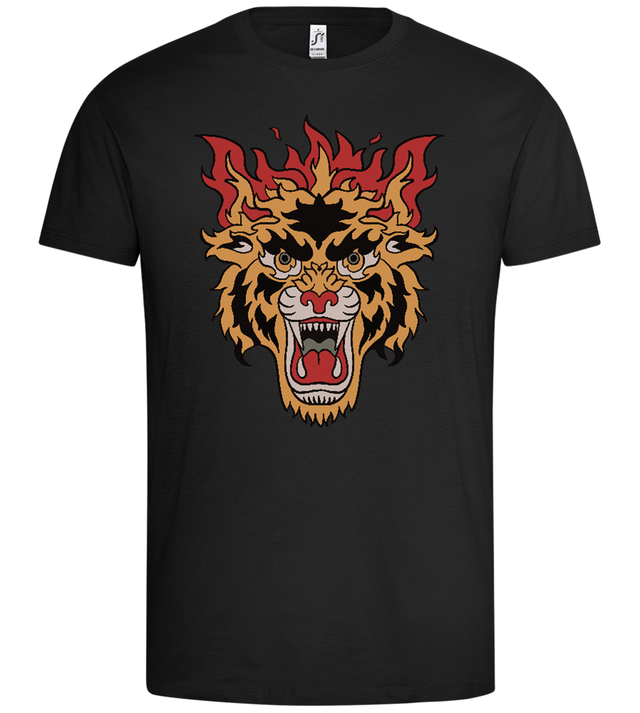 Beast of Fire Design - Premium men's t-shirt_DEEP BLACK_front