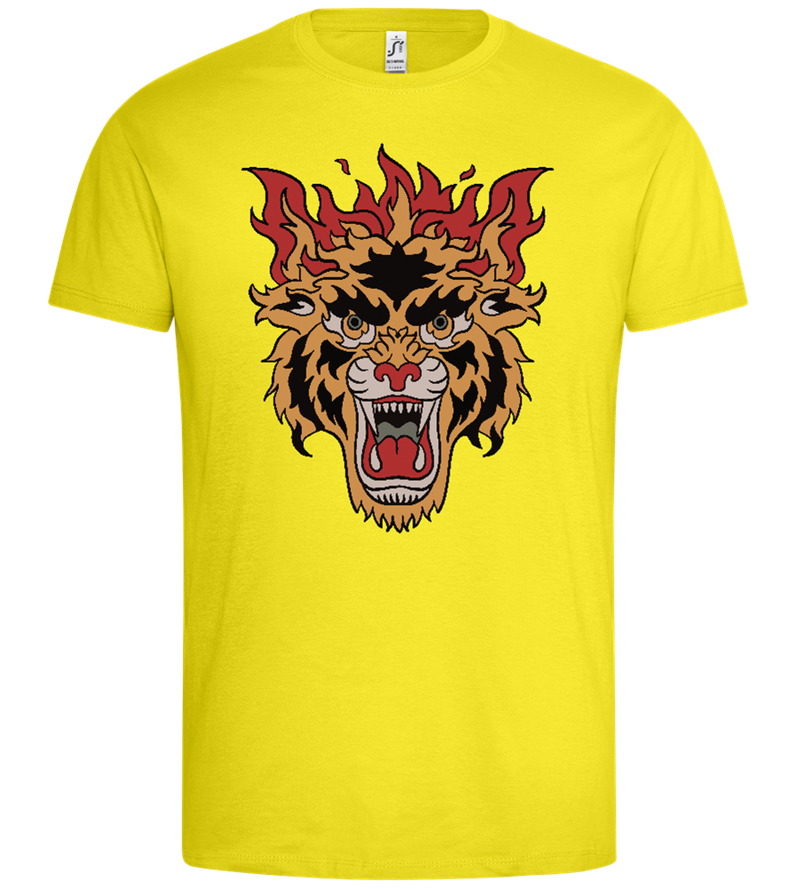Beast of Fire Design - Premium men's t-shirt_LEMON_front
