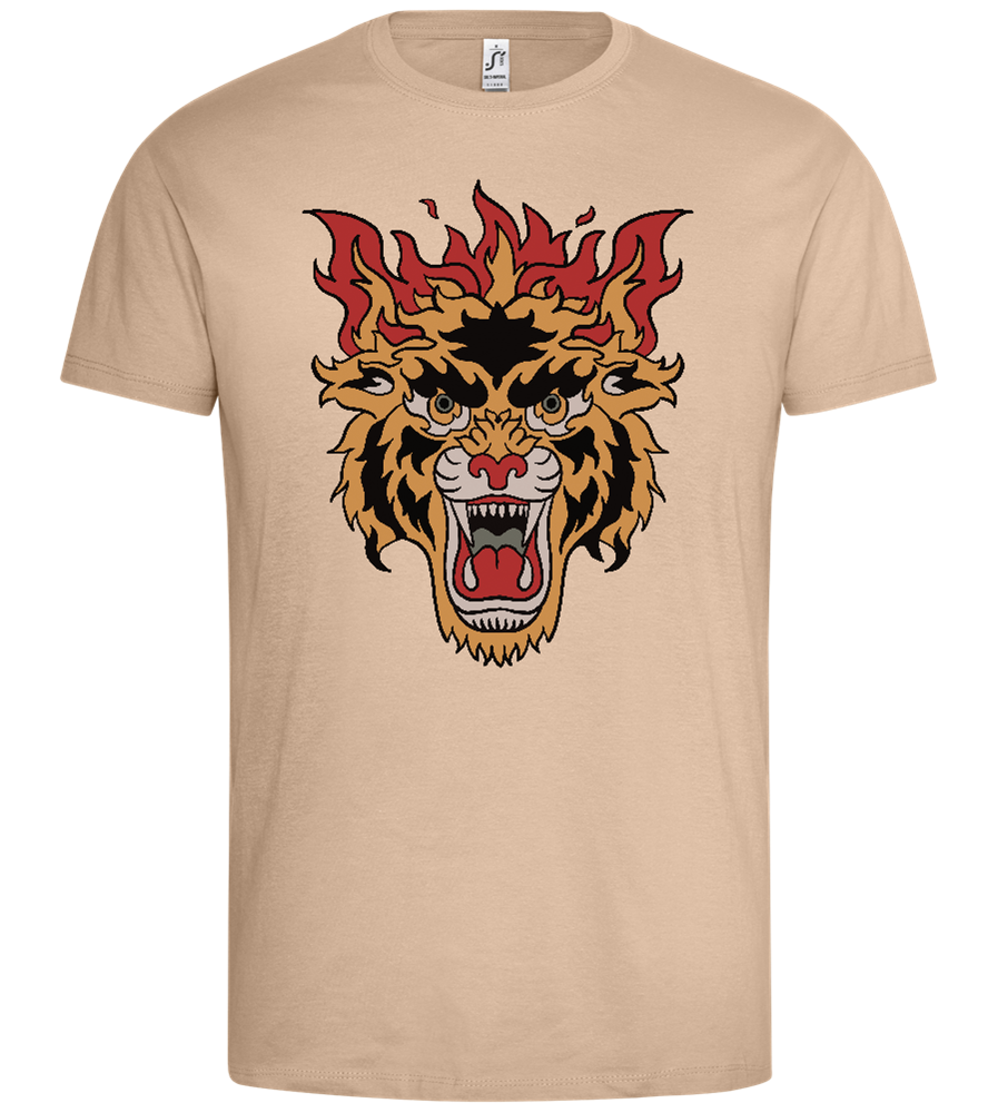 Beast of Fire Design - Premium men's t-shirt_SAND_front