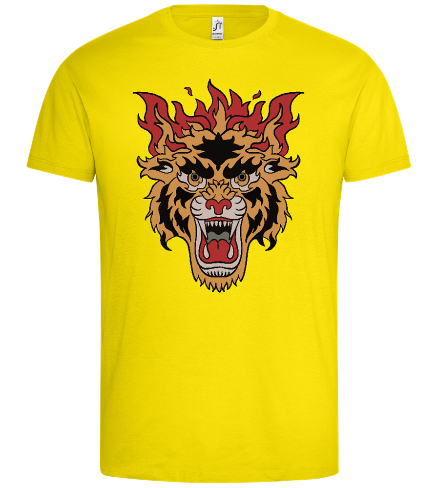 Beast of Fire Design - Premium men's t-shirt_YELLOW_front