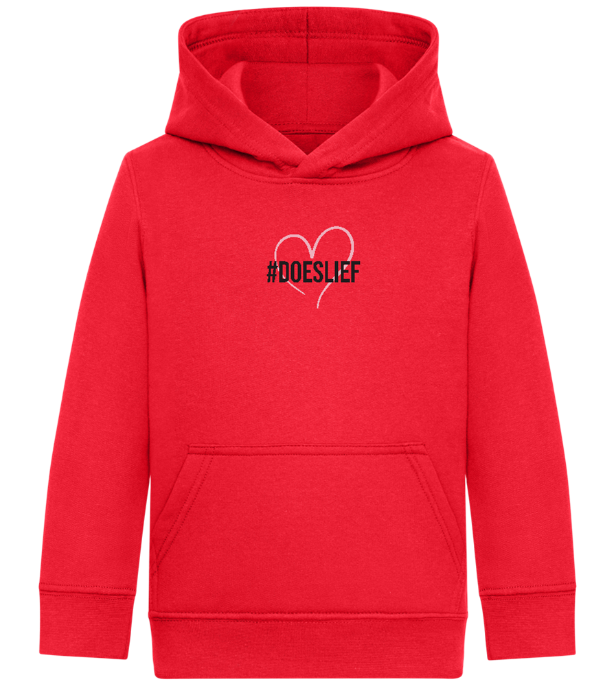 Doeslief Hartje Design - Comfort Kids Hoodie_BRIGHT RED_front