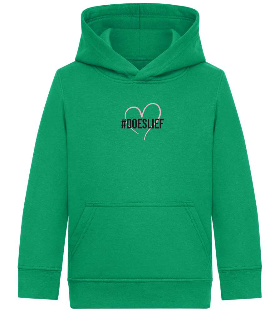 Doeslief Hartje Design - Comfort Kids Hoodie_MEADOW GREEN_front