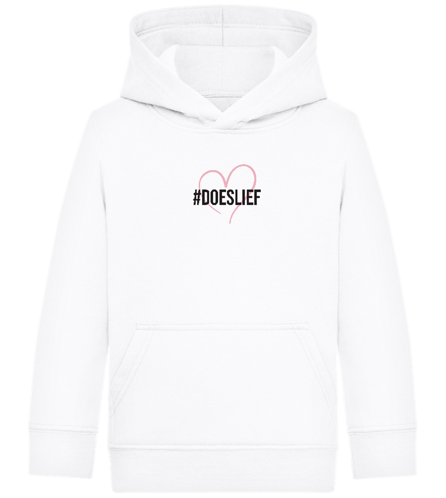 Doeslief Hartje Design - Comfort Kids Hoodie_WHITE_front