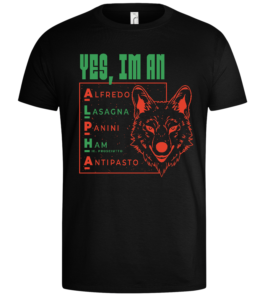 Yes I'm an Alpha Design - Basic men's t-shirt_DEEP BLACK_front