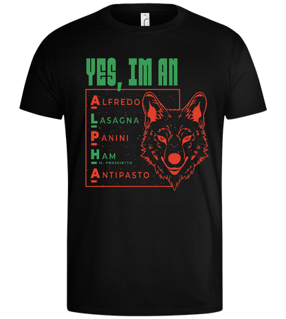 Yes I'm an Alpha Design - Basic men's t-shirt_DEEP BLACK_front