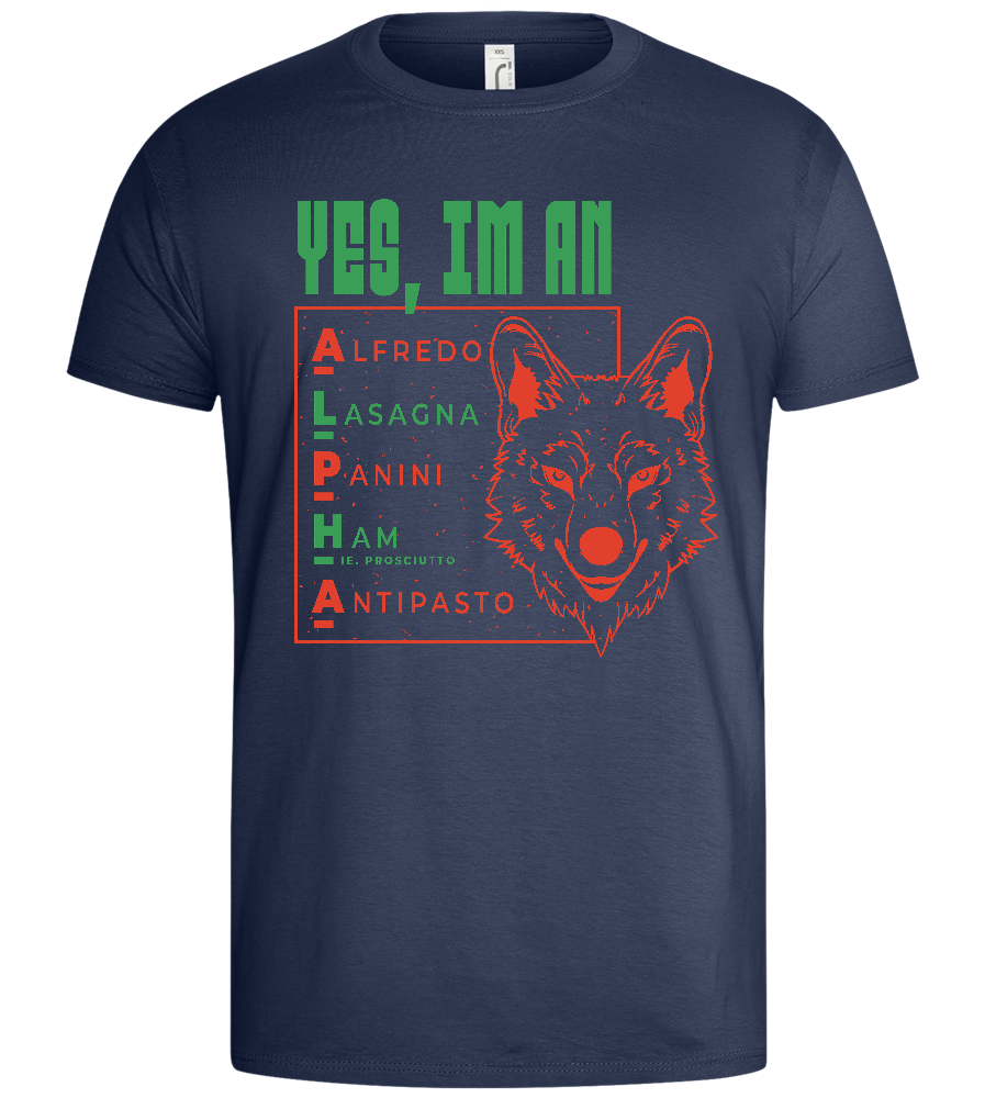 Yes I'm an Alpha Design - Basic men's t-shirt_DENIM_front
