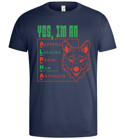 Yes I'm an Alpha Design - Basic men's t-shirt_DENIM_front