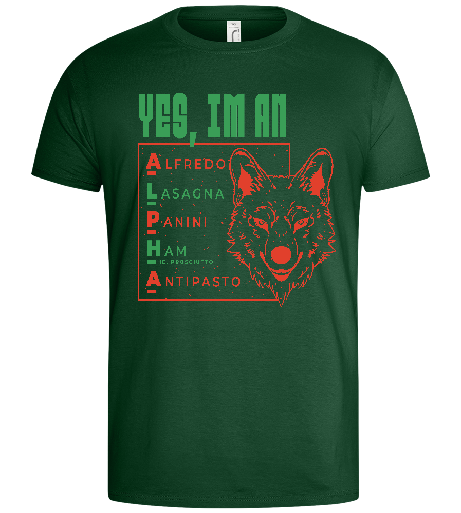 Yes I'm an Alpha Design - Basic men's t-shirt_GREEN BOTTLE_front