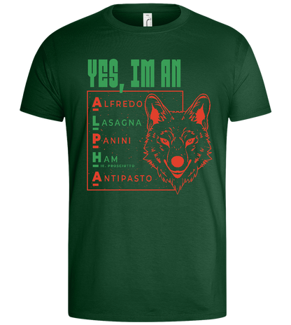 Yes I'm an Alpha Design - Basic men's t-shirt_GREEN BOTTLE_front