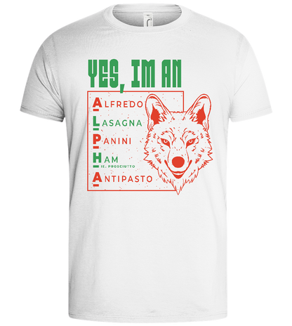 Yes I'm an Alpha Design - Basic men's t-shirt_WHITE_front