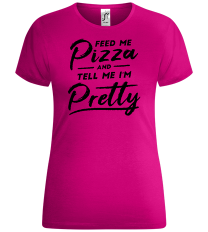 Feed Me Pizza Design - Comfort women's t-shirt_FUCHSIA_front