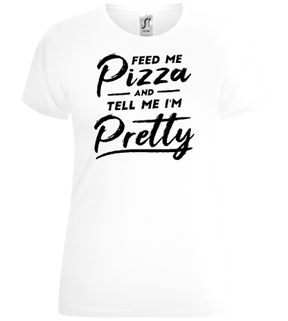 Feed Me Pizza Design - Comfort women's t-shirt_WHITE_front