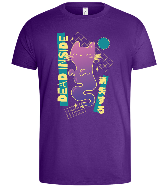 Ghost Cat Design - Basic men's t-shirt_DARK PURPLE_front