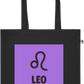 Zodiac Leo Design - Premium colored organic cotton tote bag_BLACK_front