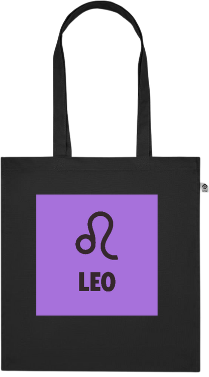 Zodiac Leo Design - Premium colored organic cotton tote bag_BLACK_front