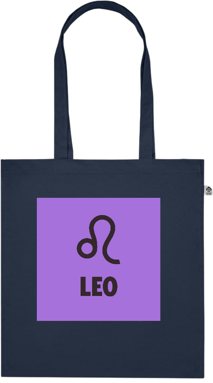 Zodiac Leo Design - Premium colored organic cotton tote bag_FRENCH NAVY_front