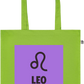 Zodiac Leo Design - Premium colored organic cotton tote bag_LIME_front